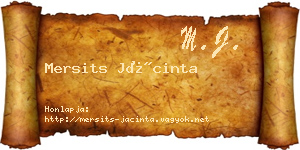 Mersits Jácinta névjegykártya